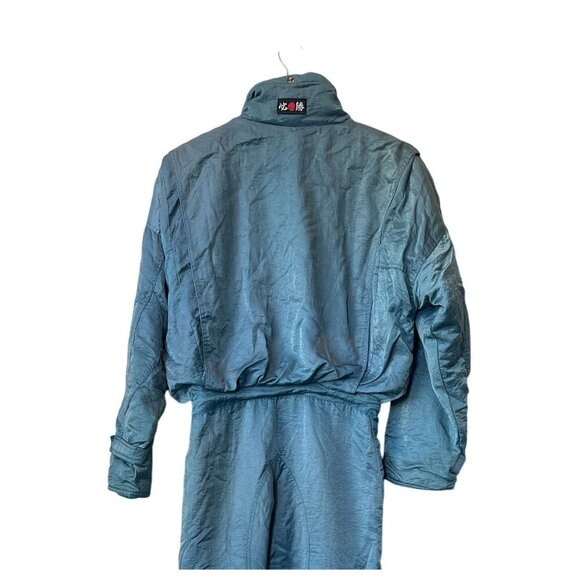 Vintage Womens Hell is for Heroes Ski Jumpsuit Size M Retro Nylon Shiny Y2K Blue - Picture 5 of 13